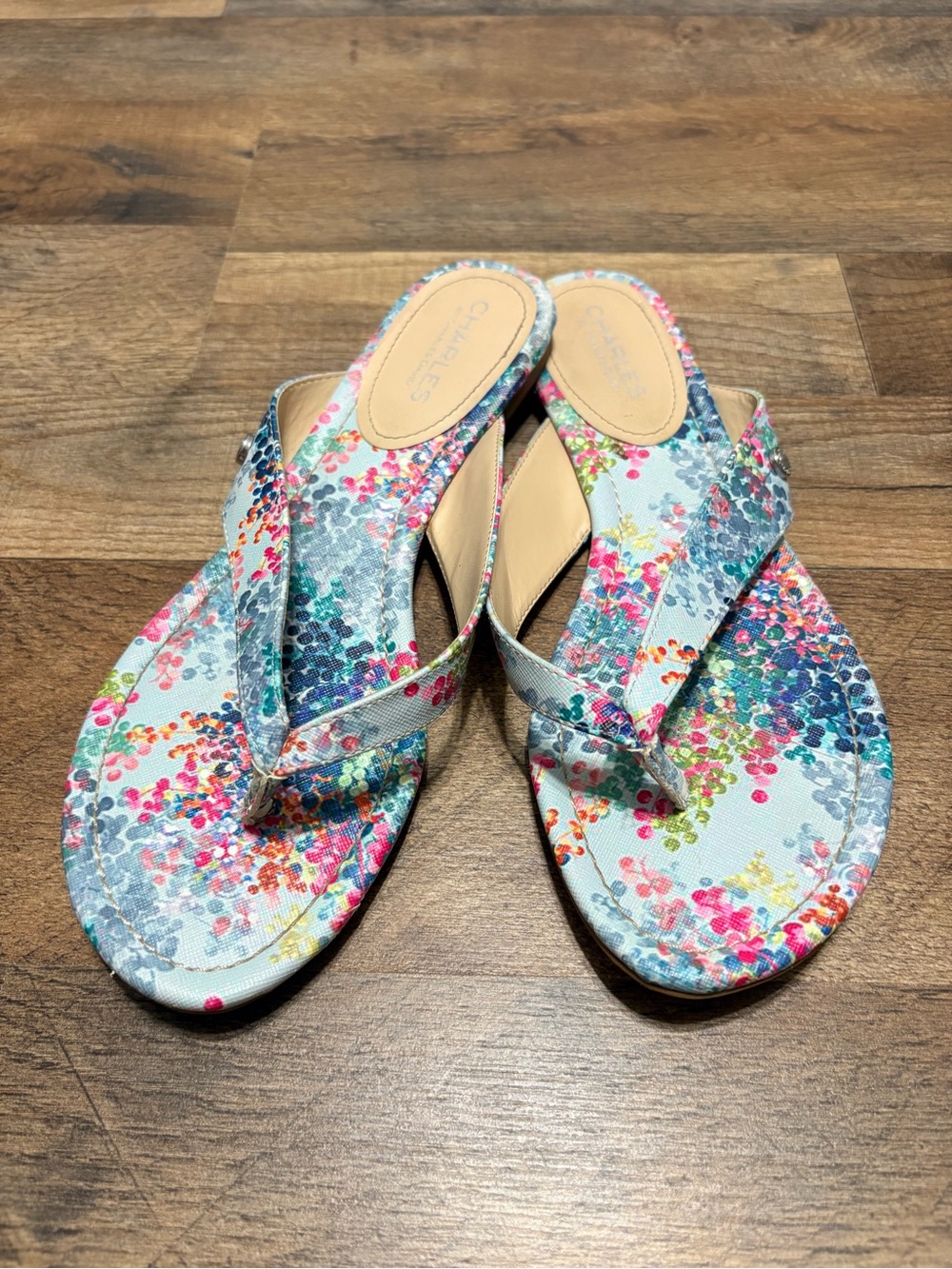 Charles by Charles David Floral Thong Sandals Women’s Size 9M Multicolor